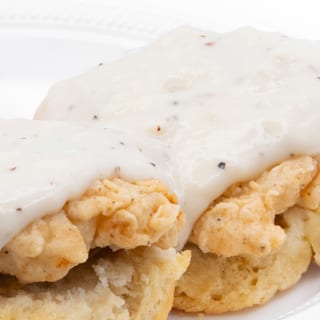 Open Face Chicken and Biscuit