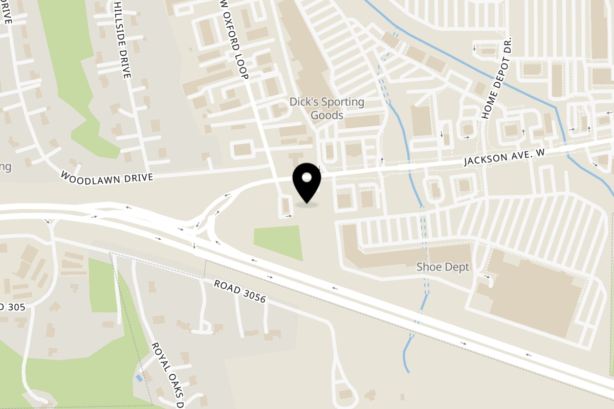 Map showing the location of Connie's Chicken Connie’s Chicken - Oxford on 2622 Jackson Ave W in Oxford